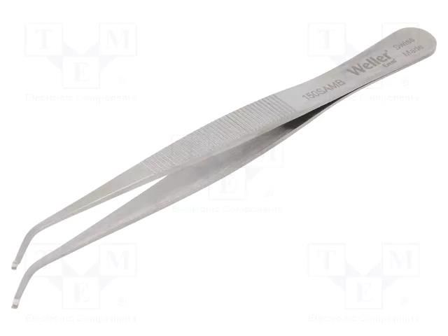 Tweezers; 115mm; SMD; Blades: curved; Blade tip shape: hook WELLER WEL.150SAMB