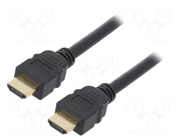 Cable; HDMI plug,both sides; HDMI 2.1; 1m; black DIGITUS AK-330124-010-S