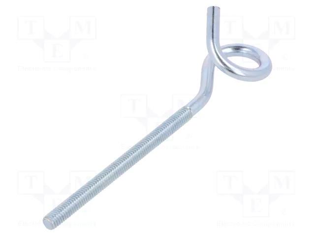 Hook; ring; steel; zinc; Thread len: 75mm; Overall len: 120mm DROMET D-HOH.6120