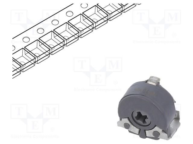 Potentiometer: mounting; single turn,horizontal; 50kΩ; 100mW; SMD PIHER PS6KV55-503A-I