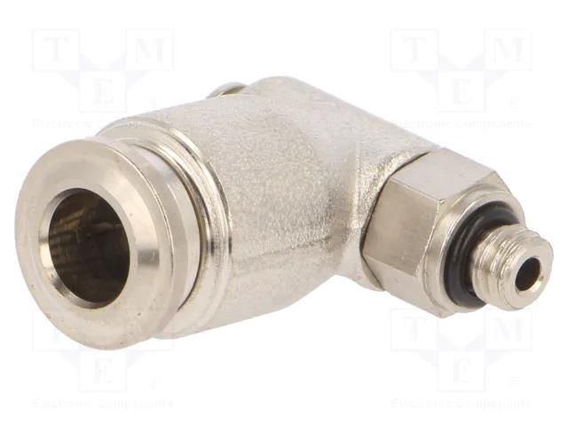 Push-in fitting; BANJO,angled; -0.99÷20bar; nickel plated brass AIGNEP 57550-6-M5
