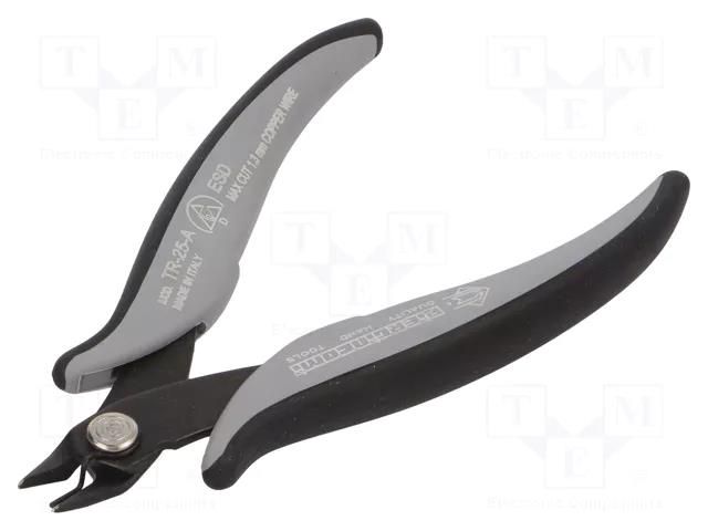 Pliers; cutting,miniature,curved; ESD; 138mm; with small chamfer PIERGIACOMI PG-TR25AD