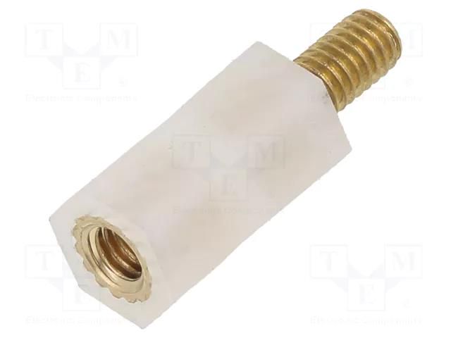 Insulating sleeve; Int.thread: M4; L: 15mm; UL94V-2; polyamide DREMEC TFM-M4X15/DR2186