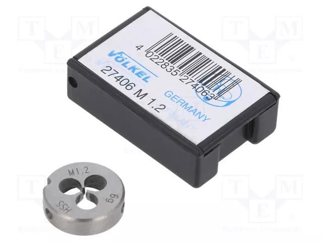 Threading die; high speed steel; M1,2; 0.25; Ø: 16mm; Thk: 5mm; 6g VÖLKEL VOLKEL-27406