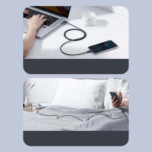 Baseus Crystal Shine Series cable USB cable for fast charging and data transfer USB Type A - Lightning 2.4A 1.2m black (CAJY000001), Baseus 6932172602680 6932172602680