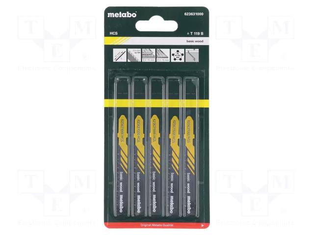 Hacksaw blade-set; wood,plastic; 51mm; 14teeth/inch; BASIC WOOD METABO MTB.623631000
