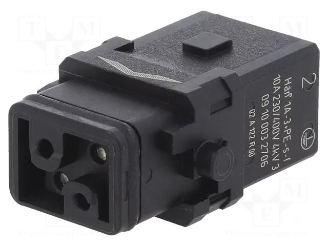 Connector: HDC; contact insert; female; Han® 1A; PIN: 4; 3P+PE HARTING 09100032706