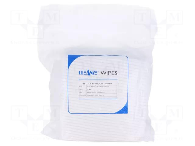 Cleaning wipes; ESD; L: 220mm; W: 220mm; 150pcs; 1÷100MΩ EUROSTAT GROUP ERS-411001003