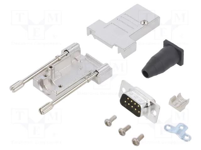 Connector: D-Sub; PIN: 9; plug; male; soldering; for cable; white ENCITECH DTSL09LJSRGTDMPWK