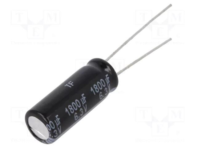 Capacitor: electrolytic; low ESR; THT; 1800uF; 6.3VDC; Ø8x20mm PANASONIC EEUFS0J182L