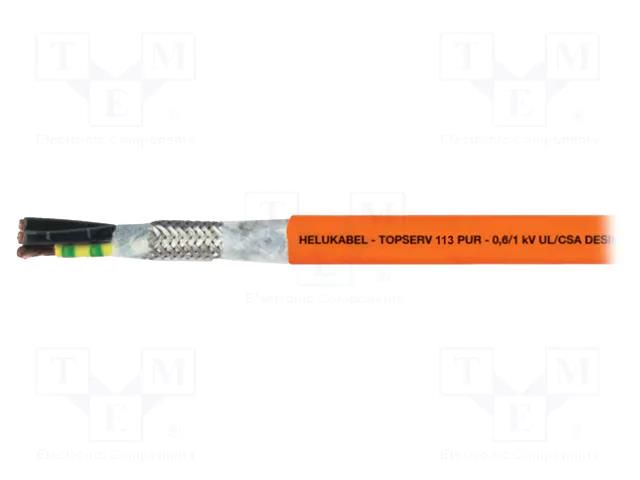 Wire: servo drive; hybrid,TOPSERV®113; orange; stranded; Cu; PUR HELUKABEL TOPSERV113P-78949