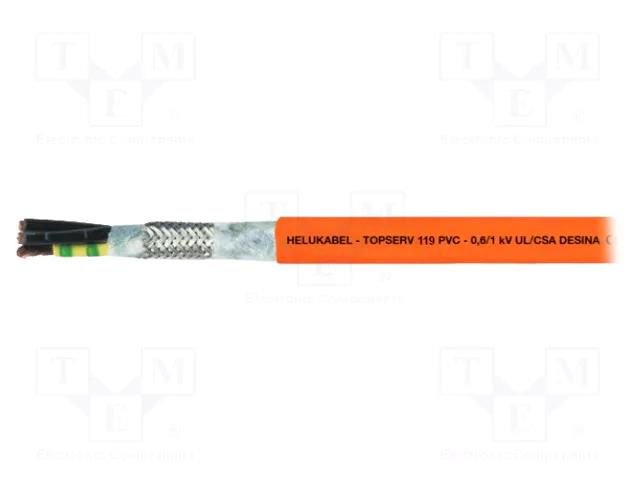 Wire: servo drive; hybrid,TOPSERV®119; orange; stranded; Cu; PVC HELUKABEL TOPSERV119-707291