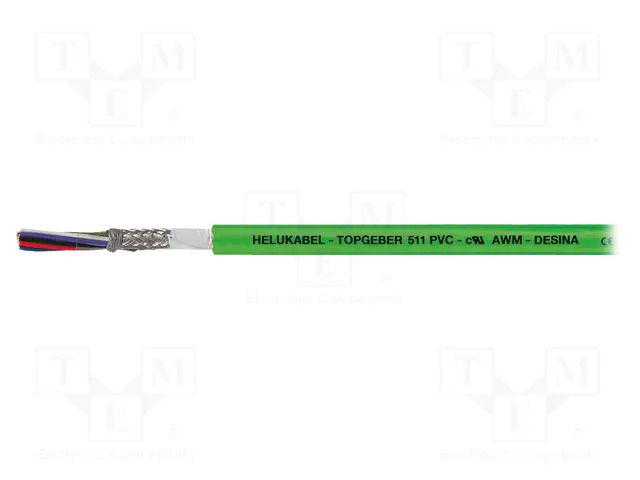 Wire: servo drive; hybrid,TOPGEBER 511; green; stranded; Cu; PVC HELUKABEL TOPGEBER511-707389