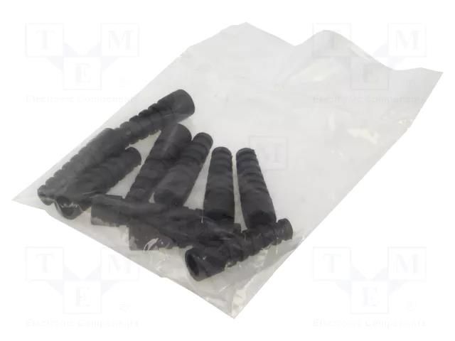 Strain relief; RG58; black; Application: BNC plugs; 10pcs. MH CONNECTORS RG58SRB-BK