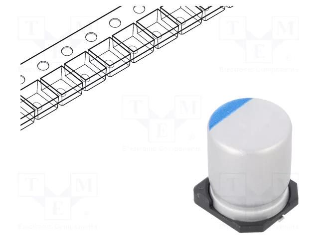 Capacitor: hybrid; low ESR; 100uF; 63VDC; SMD; ESR: 24mΩ; ±20%; 4000h NICHICON PCR1J101MCL1GS