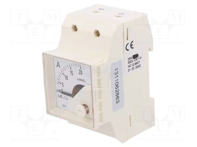 Ammeter; for DIN rail mounting; I AC: 0÷20A; True RMS; Class: 1.5 LUMEL EB16N-E20900000A0