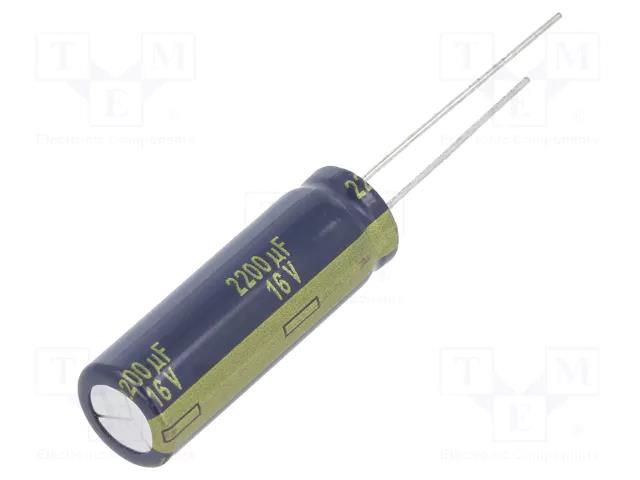 Capacitor: electrolytic; low ESR; THT; 2200uF; 16VDC; Ø10x30mm PANASONIC EEUFK1C222L