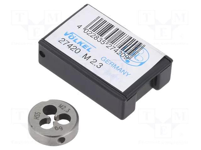Threading die; high speed steel; M2,3; 0.4; Ø: 16mm; Thk: 5mm; 6g VÖLKEL VOLKEL-27420