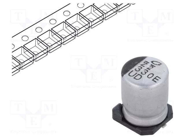 Capacitor: electrolytic; SMD; 330uF; 25VDC; Ø8x10mm; ±20%; 5000h NICHICON UUD1E331MNL1GS