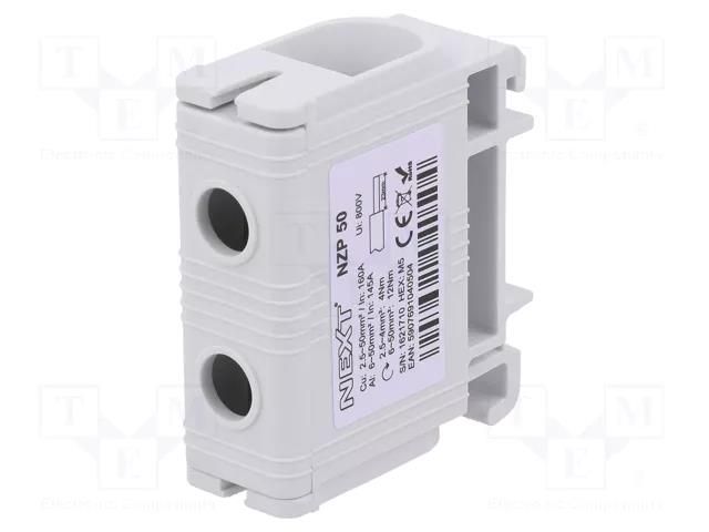Splice terminal: rail; 145A; 800V; screw terminal; grey; polyamide POKÓJ NZP-50