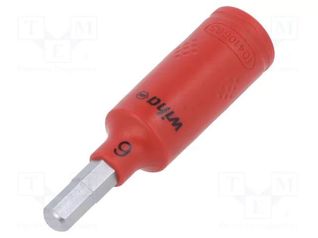 Socket; hex key,insulated,socket spanner; HEX 6mm; 1kV; 1/4" WIHA WIHA.43112