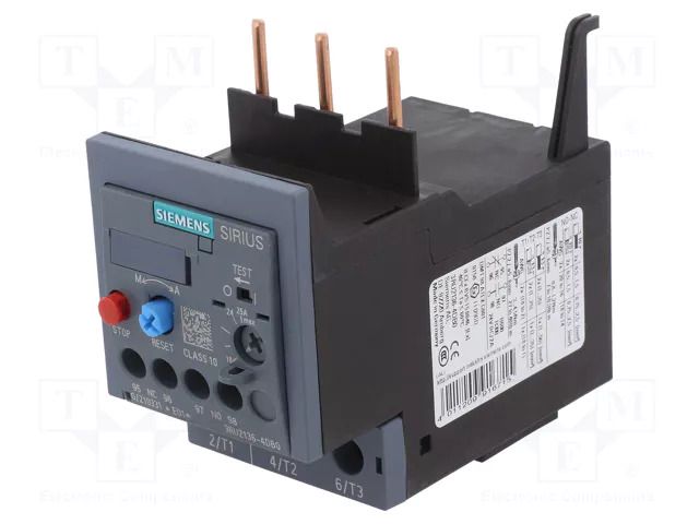 Thermal relay; Size: S2; Auxiliary contacts: NC,NO; -40÷70°C; 11kW SIEMENS 3RU2136-4DB0
