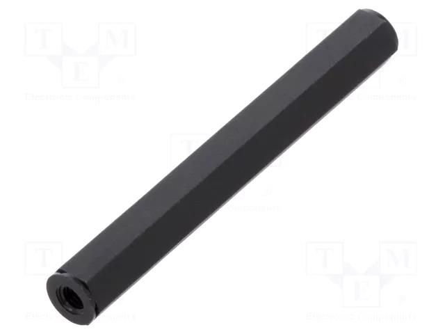 Screwed spacer sleeve; hexagonal; polyamide; M3; L: 50mm; black DREMEC TFF-M3X50/DR185