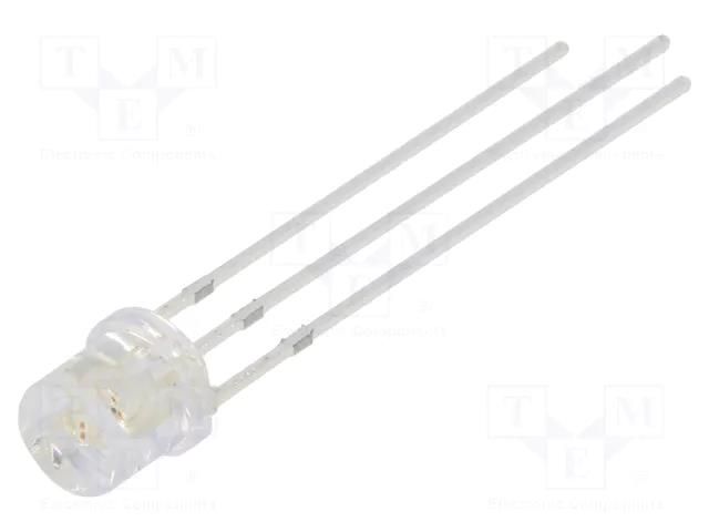 LED; red/yellow; 5mm; 140°; Front: flat; 2.1÷2.6VDC; No.of term: 3 OPTOSUPPLY OSRYMC57E1A