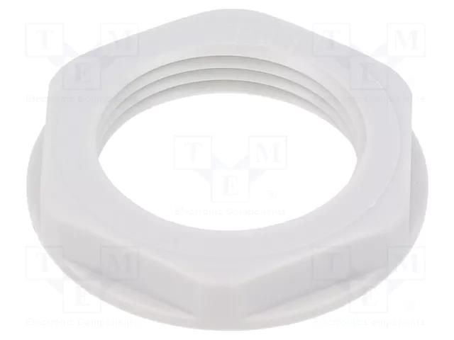 Nut; PG16; polystyrene; 30mm; light grey; Thread: PG; with flange LAPP LP-52000150
