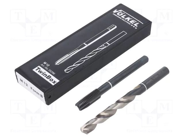 Tap; M12; 1.75; Holder: machine; high speed steel cobalt HSS-E VÖLKEL VOLKEL-35296