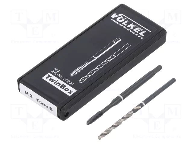 Tap; M3; 0.5; Holder: machine; high speed steel cobalt HSS-E VÖLKEL VOLKEL-35290