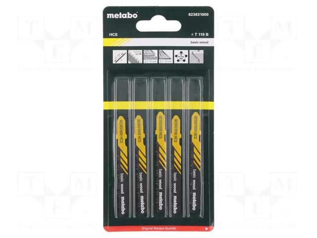 Hacksaw blade-set; tinware,metal; 106mm; 14teeth/inch; 5pcs. METABO MTB.623979000