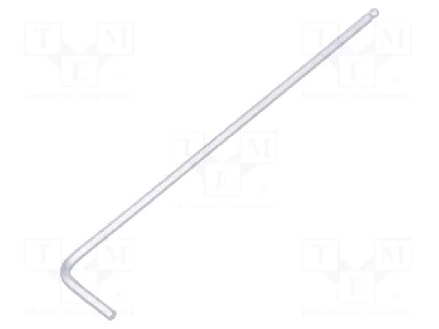 Wrench; hex key,spherical; HEX 2mm; tool steel; long; L: 102mm KING TONY KT-112002MR