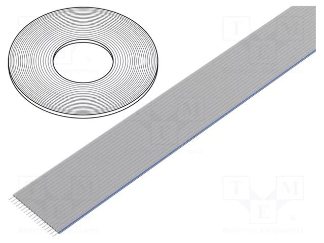 Wire: ribbon; 0.635mm; wire; Cu; unshielded; LSZH; grey; 30.5m 3M HF447-100-14