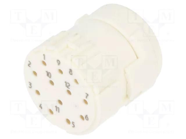 Connector: M23; contact insert; PIN: 12; female; for cable; 8A; 200V HUMMEL 7.003.912.102