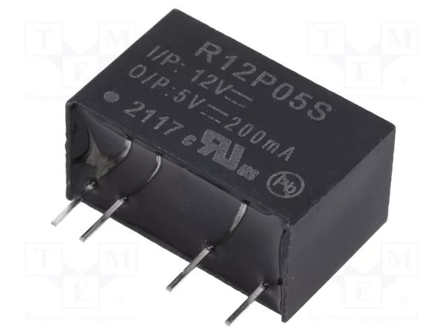Converter: DC/DC; 1W; Uin: 10.8÷13.2VDC; Uout: 5VDC; Iout: 200mA RECOM R12P05S