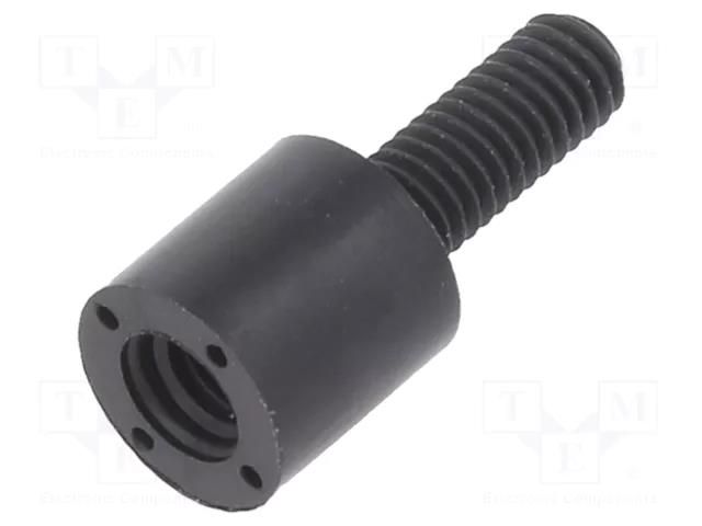 Screwed spacer sleeve; cylindrical; polyamide; M3; M3; 6mm; black DREMEC TFM-M3X6/DR285RD