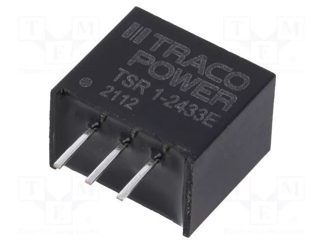 Converter: DC/DC; Uin: 6÷36VDC; Uout: 3.3VDC; Iout: 1A; SIP3; TSR 1E TRACO POWER TSR1-2433E