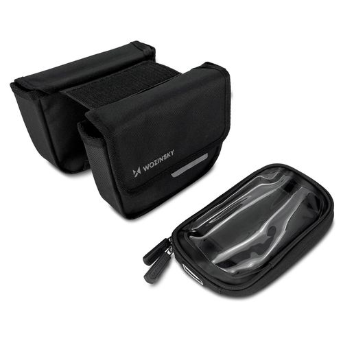 Wozinsky frame bike bag bicycle pannier waterproof phone case 1.5l black (WBB26BK), Wozinsky 5907769301452 5907769301452