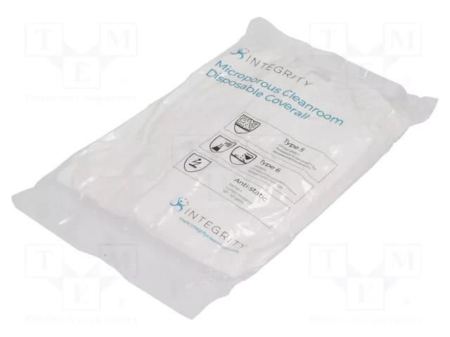 Coverall; ESD; XXL (unisex); Features: Fastening: zip; white ANTISTAT ATS-600-5010