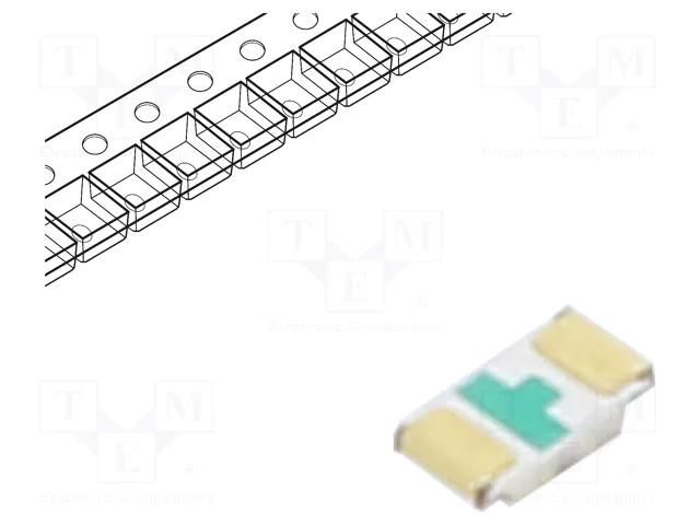 LED; red; SMD; 1608; 11.5÷28.5mcd; 1.7÷2.2VDC; 1.6x0.8x0.4mm; 120° EVERLIGHT 19-217/R6C-AL1M2VY