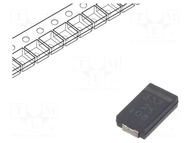 Capacitor: polymer; low ESR; 330uF; 2VDC; V; 2917; SMD; ESR: 4.5mΩ KEMET A700V337M002ATE4R5