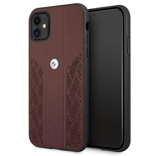 BMW Leather Curve Perforate Case for iPhone 11 / Xr - Red, BMW 3666339011864 3666339011864