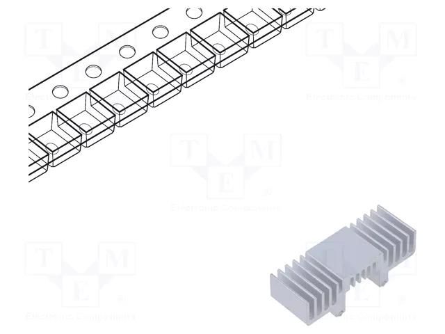 Heatsink: extruded; TO252,TO263; metallic; L: 12.7mm; W: 35.2mm OHMITE DV-T263-301E-TR