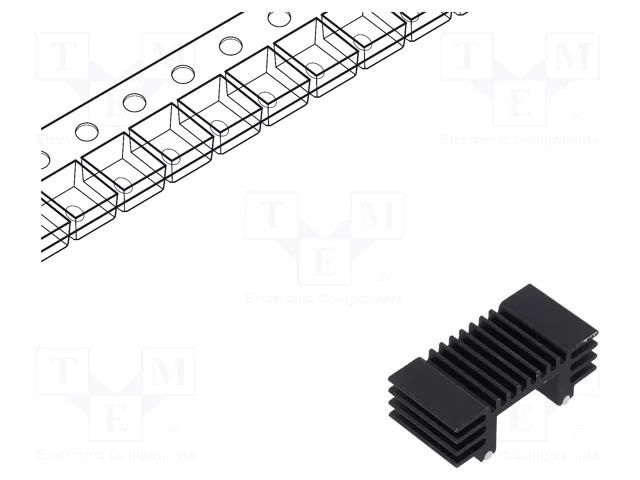 Heatsink: extruded; TO252,TO263; black; L: 12.7mm; W: 25.91mm; D OHMITE DA-T263-101E-TR