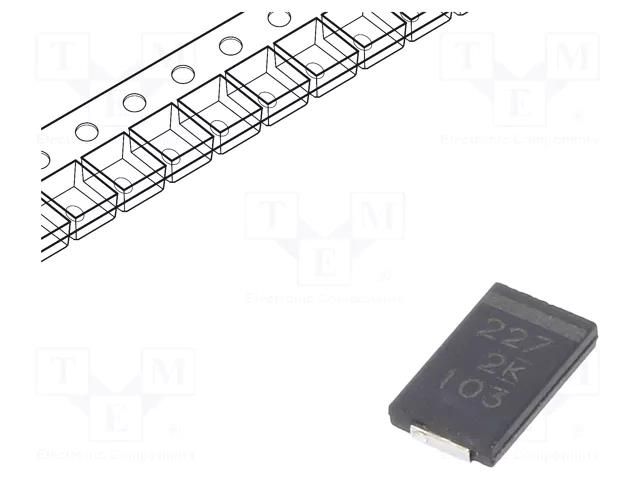 Capacitor: polymer; low ESR; 220uF; 2VDC; W; 2917; SMD; ESR: 6mΩ; A700 KEMET A700W227M002ATE006