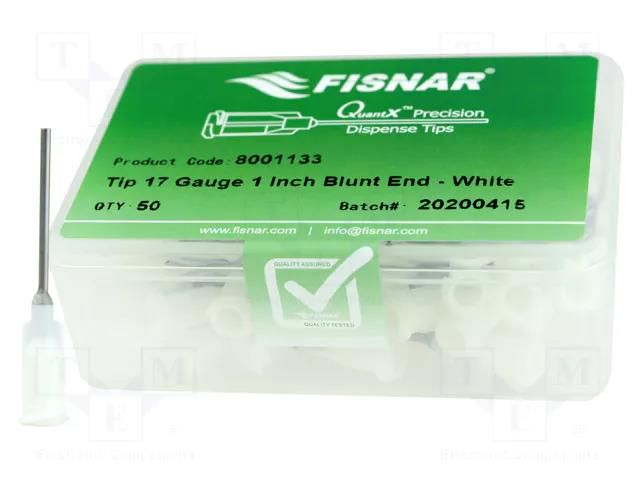 Needle: steel; 1"; Size: 17; straight; 1.04mm; Mounting: Luer Lock FISNAR FIS-17-1-ES