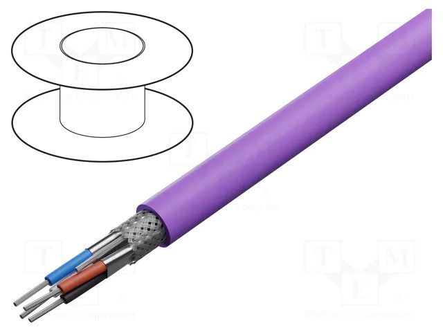 Wire; 1x2x22AWG,1x2x24AWG; stranded; Cu; Insulation: FRNC; violet HELUKABEL DEVICENET2422FRNC