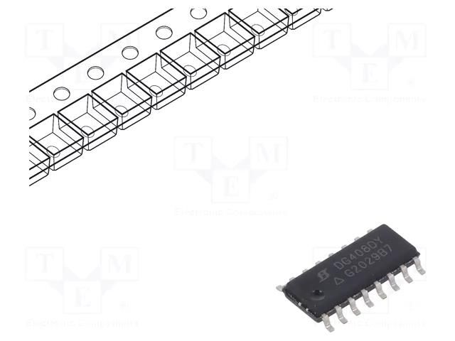 IC: multiplexer; 8: 1; Ch: 1; SO16; 5÷20V,5÷36V; reel,tape VISHAY DG408DY-T1-E3