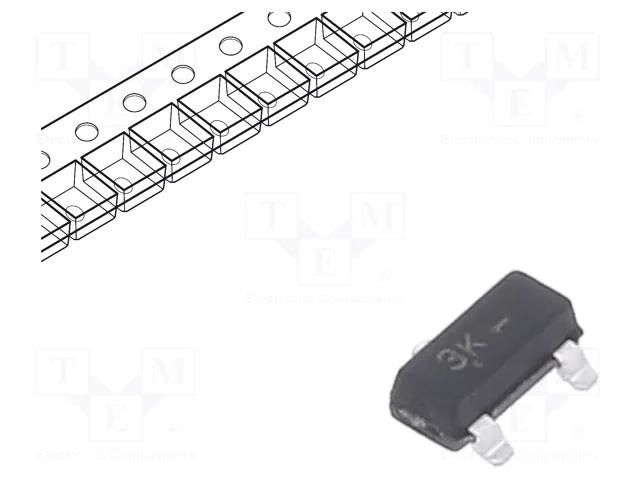 Transistor: PNP; bipolar; 30V; 0.1A; 0.225W; SOT23,TO236AB ONSEMI BC858BLT1G